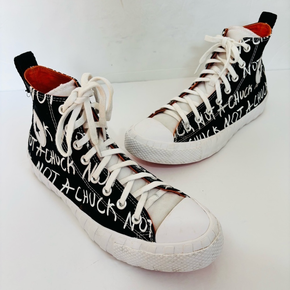 Converse Men's 9 Not a Chuck 70 HI UNT1TL3D Black White Platform Sneakers